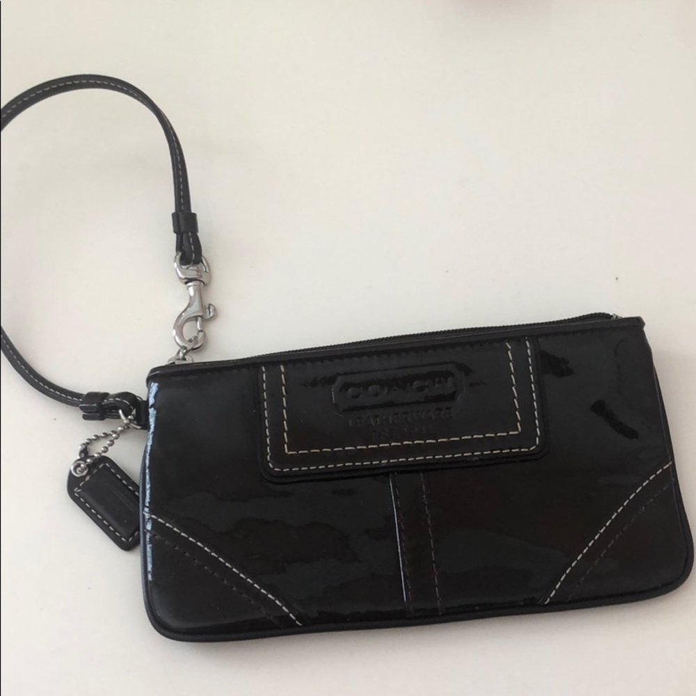 Brown coach wristlet